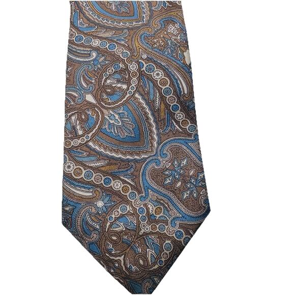 New ETIENNE AIGNER PAISLEY 100% TRICEL MENS TIE MADE IN USA 3.75 x 58 in VINTAGE - Picture 3 of 4